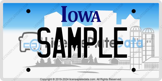 Iowa License Plate
